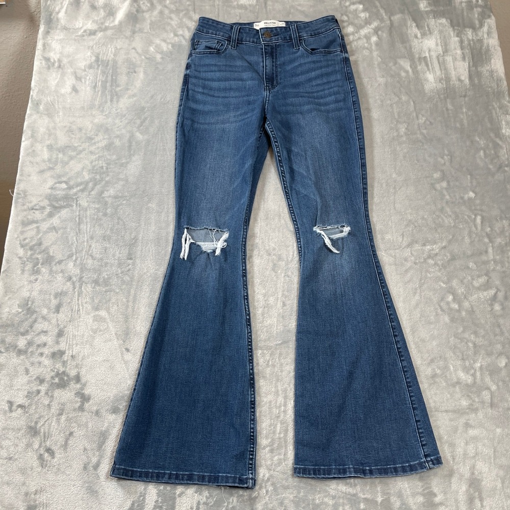 Hollister Jeans 4R W27 High-Rise Flare Medium Wash Denim Blue 29 Inseam